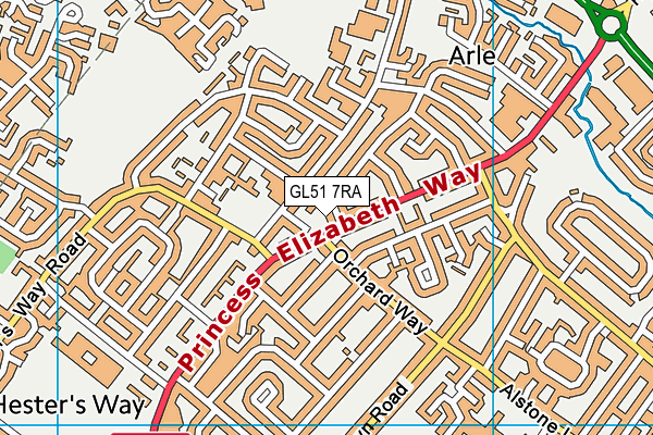 GL51 7RA map - OS VectorMap District (Ordnance Survey)