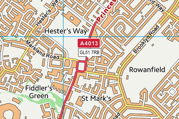 GL51 7RB map - OS VectorMap District (Ordnance Survey)