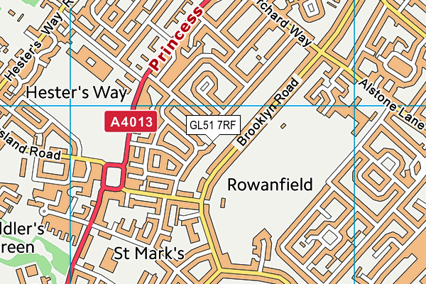 GL51 7RF map - OS VectorMap District (Ordnance Survey)