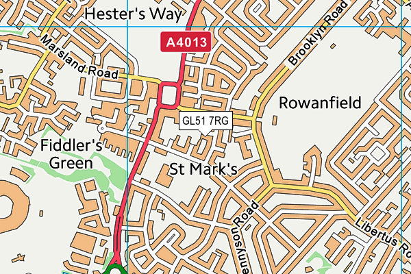 GL51 7RG map - OS VectorMap District (Ordnance Survey)