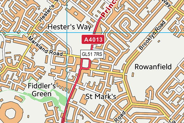 GL51 7RS map - OS VectorMap District (Ordnance Survey)