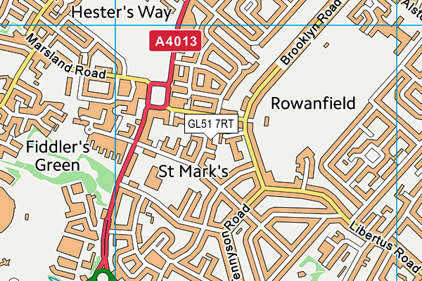 GL51 7RT map - OS VectorMap District (Ordnance Survey)