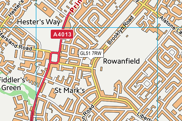 GL51 7RW map - OS VectorMap District (Ordnance Survey)