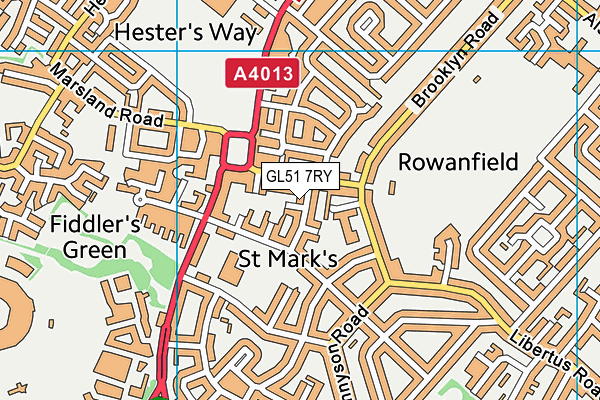 GL51 7RY map - OS VectorMap District (Ordnance Survey)