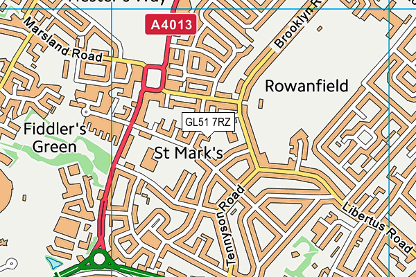 GL51 7RZ map - OS VectorMap District (Ordnance Survey)