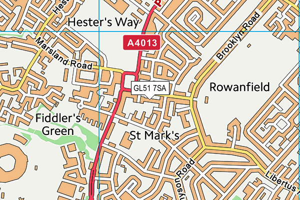 GL51 7SA map - OS VectorMap District (Ordnance Survey)