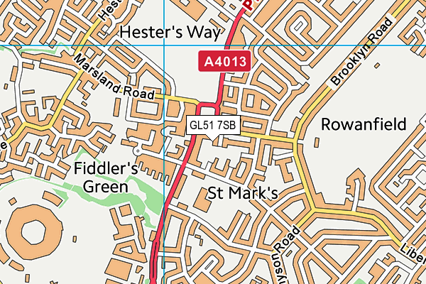 GL51 7SB map - OS VectorMap District (Ordnance Survey)