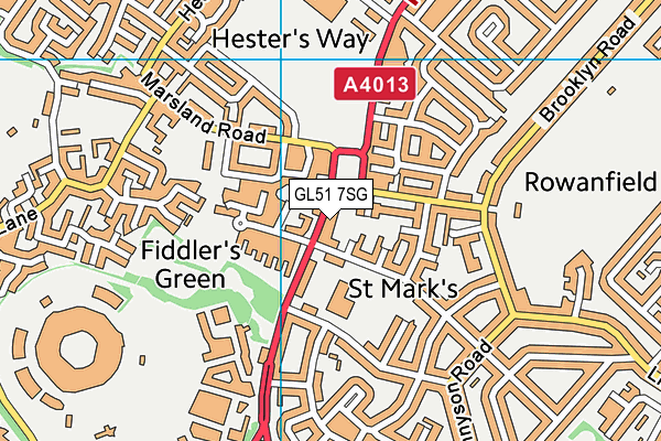 GL51 7SG map - OS VectorMap District (Ordnance Survey)