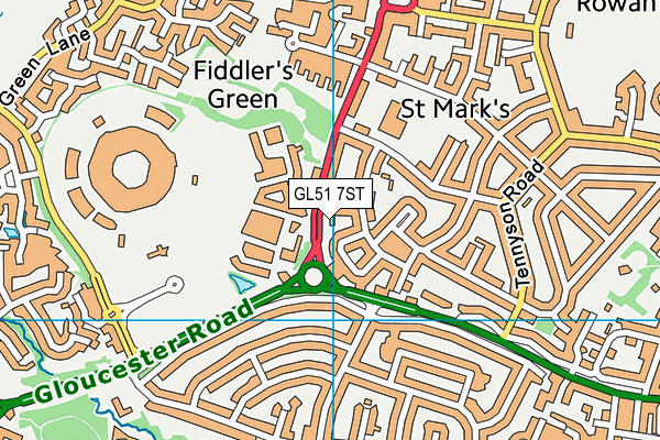 GL51 7ST map - OS VectorMap District (Ordnance Survey)