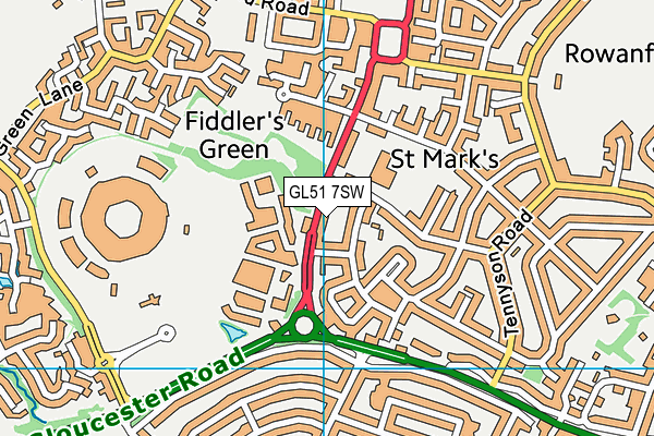 GL51 7SW map - OS VectorMap District (Ordnance Survey)