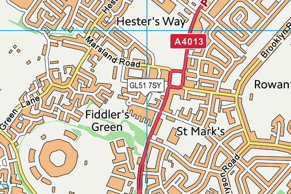 GL51 7SY map - OS VectorMap District (Ordnance Survey)