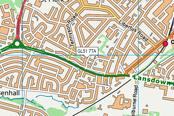 GL51 7TA map - OS VectorMap District (Ordnance Survey)