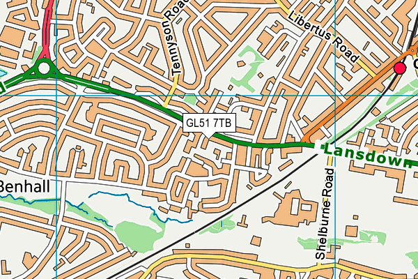 GL51 7TB map - OS VectorMap District (Ordnance Survey)