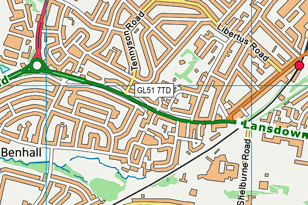 GL51 7TD map - OS VectorMap District (Ordnance Survey)