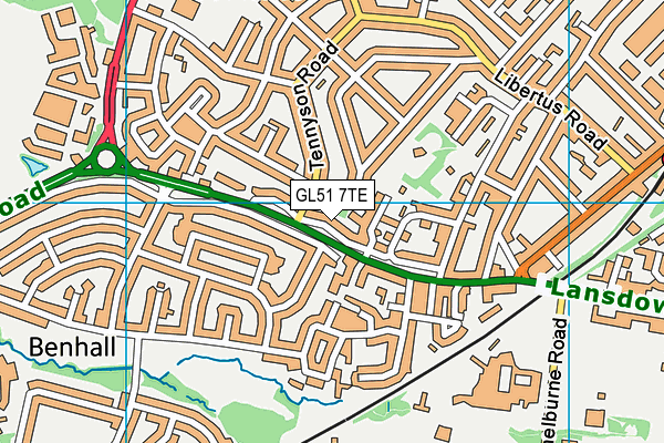 GL51 7TE map - OS VectorMap District (Ordnance Survey)