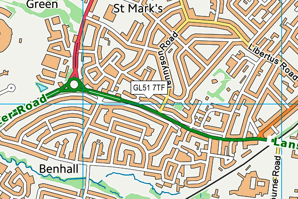 GL51 7TF map - OS VectorMap District (Ordnance Survey)