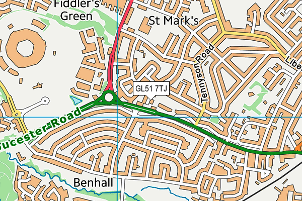 GL51 7TJ map - OS VectorMap District (Ordnance Survey)