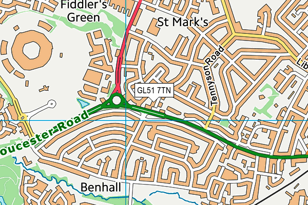 GL51 7TN map - OS VectorMap District (Ordnance Survey)