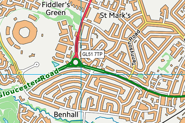 GL51 7TP map - OS VectorMap District (Ordnance Survey)