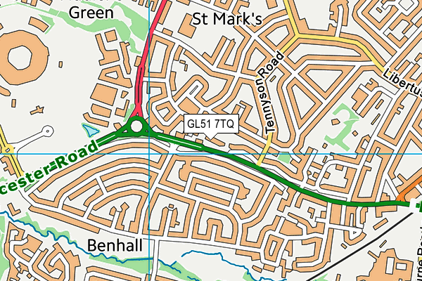 GL51 7TQ map - OS VectorMap District (Ordnance Survey)