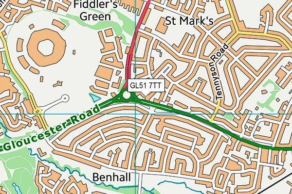 GL51 7TT map - OS VectorMap District (Ordnance Survey)