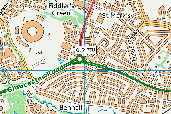 GL51 7TU map - OS VectorMap District (Ordnance Survey)