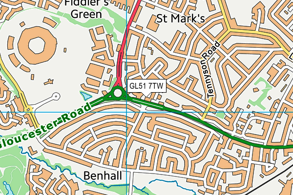 GL51 7TW map - OS VectorMap District (Ordnance Survey)