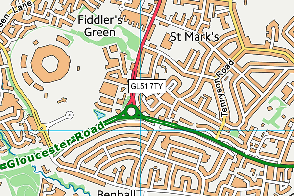 GL51 7TY map - OS VectorMap District (Ordnance Survey)