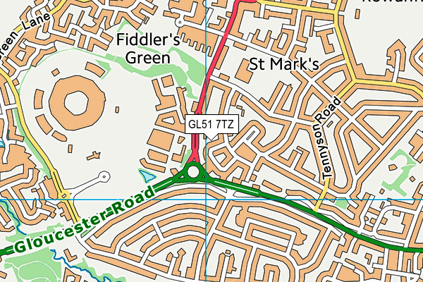 GL51 7TZ map - OS VectorMap District (Ordnance Survey)