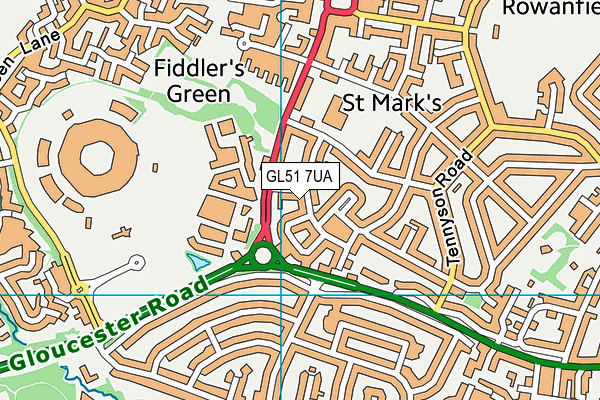 GL51 7UA map - OS VectorMap District (Ordnance Survey)