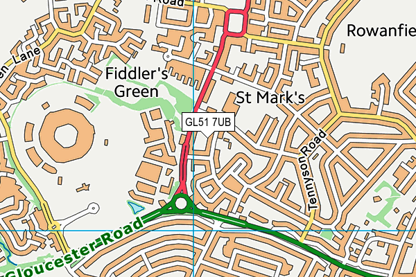 GL51 7UB map - OS VectorMap District (Ordnance Survey)