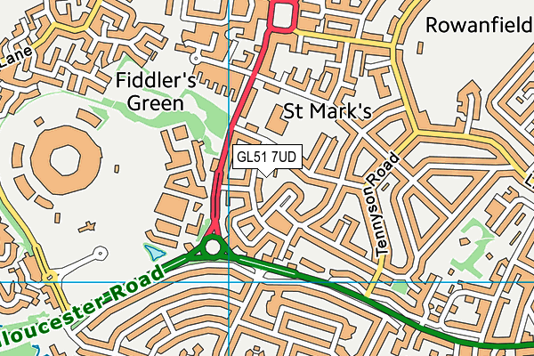 GL51 7UD map - OS VectorMap District (Ordnance Survey)