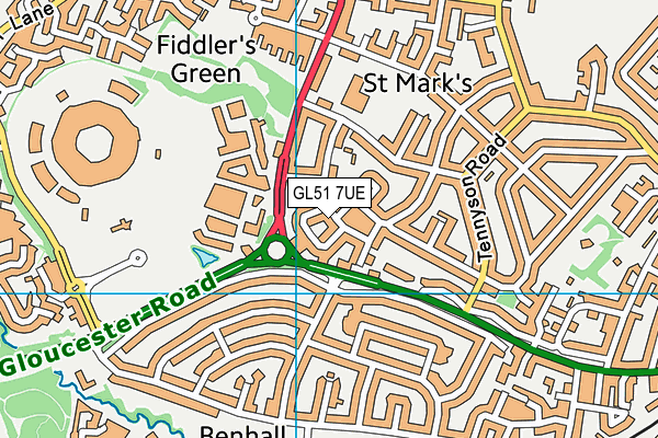 GL51 7UE map - OS VectorMap District (Ordnance Survey)