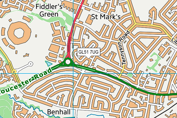 GL51 7UG map - OS VectorMap District (Ordnance Survey)