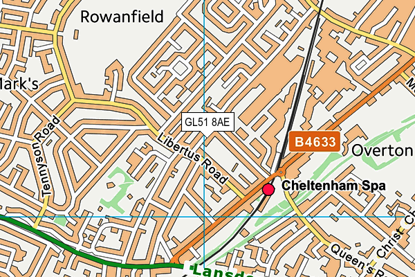 GL51 8AE map - OS VectorMap District (Ordnance Survey)