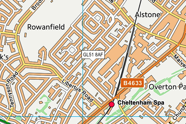 GL51 8AF map - OS VectorMap District (Ordnance Survey)