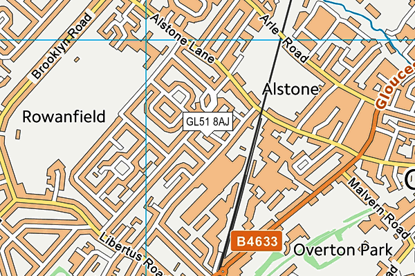 GL51 8AJ map - OS VectorMap District (Ordnance Survey)