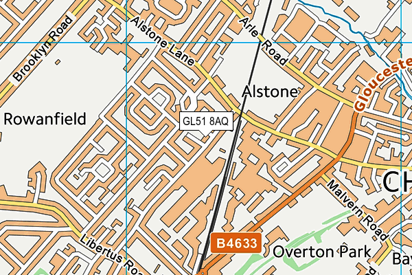 GL51 8AQ map - OS VectorMap District (Ordnance Survey)