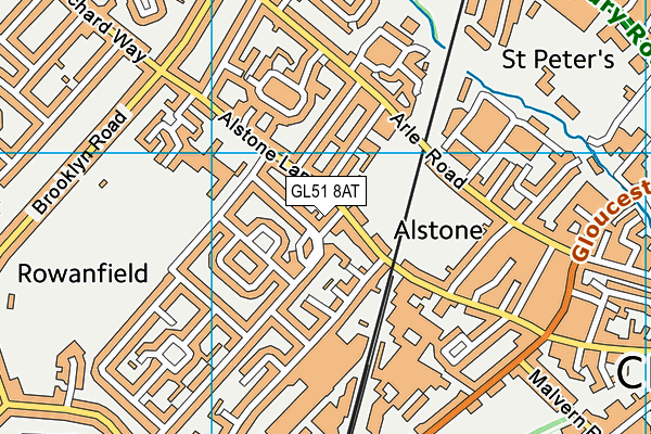 GL51 8AT map - OS VectorMap District (Ordnance Survey)