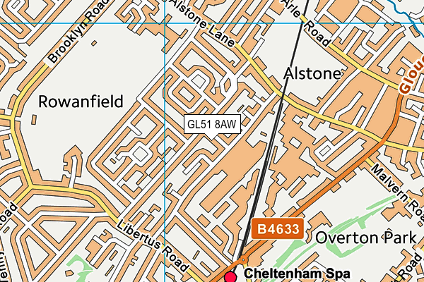 GL51 8AW map - OS VectorMap District (Ordnance Survey)