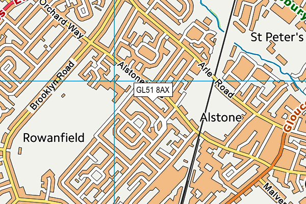 GL51 8AX map - OS VectorMap District (Ordnance Survey)