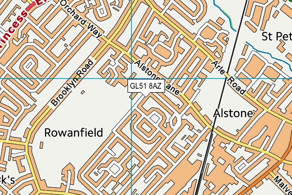 GL51 8AZ map - OS VectorMap District (Ordnance Survey)