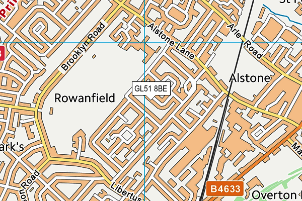 GL51 8BE map - OS VectorMap District (Ordnance Survey)