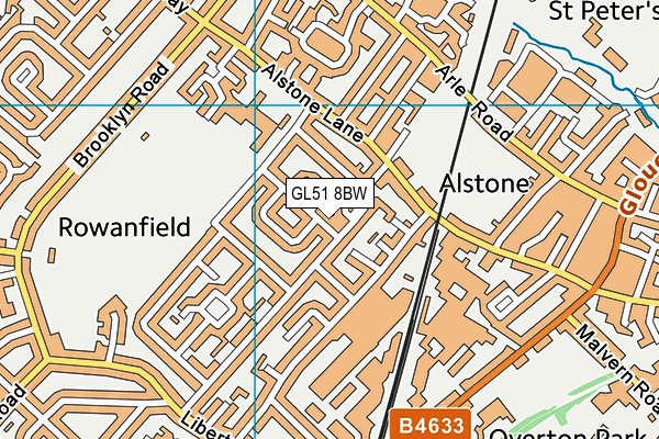 GL51 8BW map - OS VectorMap District (Ordnance Survey)