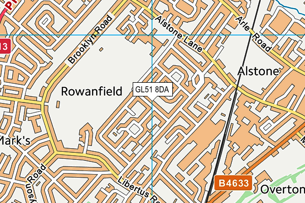 GL51 8DA map - OS VectorMap District (Ordnance Survey)