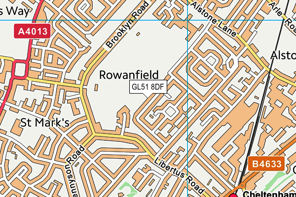 GL51 8DF map - OS VectorMap District (Ordnance Survey)