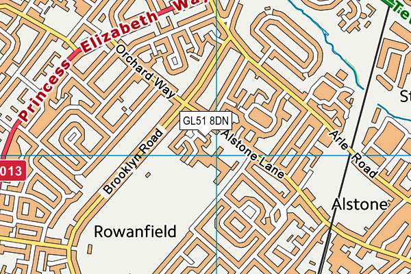 GL51 8DN map - OS VectorMap District (Ordnance Survey)