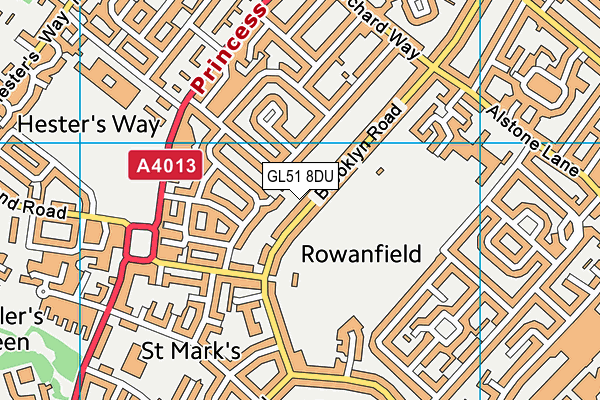 GL51 8DU map - OS VectorMap District (Ordnance Survey)