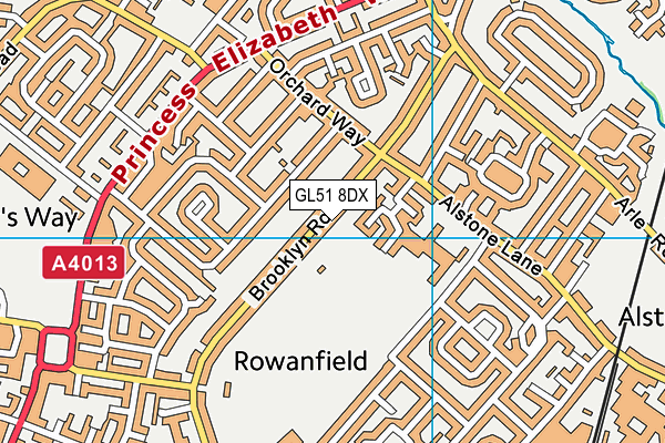 GL51 8DX map - OS VectorMap District (Ordnance Survey)