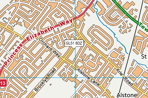 GL51 8DZ map - OS VectorMap District (Ordnance Survey)